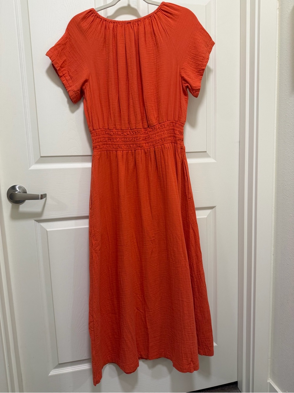 Women's Brand New, Never Worn Coastal Double Gauze Boho Midi Dress: color Kumqua - Picture 8 of 12